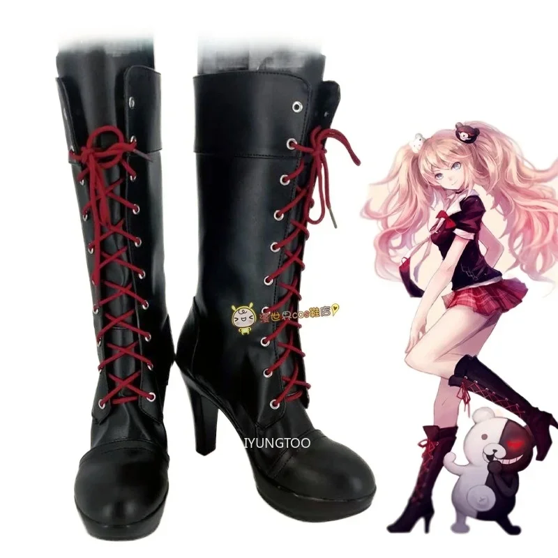 Anime Danganronpa Enoshima Junko Cosplay Shoes Boots Halloween Anime Cosplay Costume Prop Carnival Women High-heeled Boots Cos