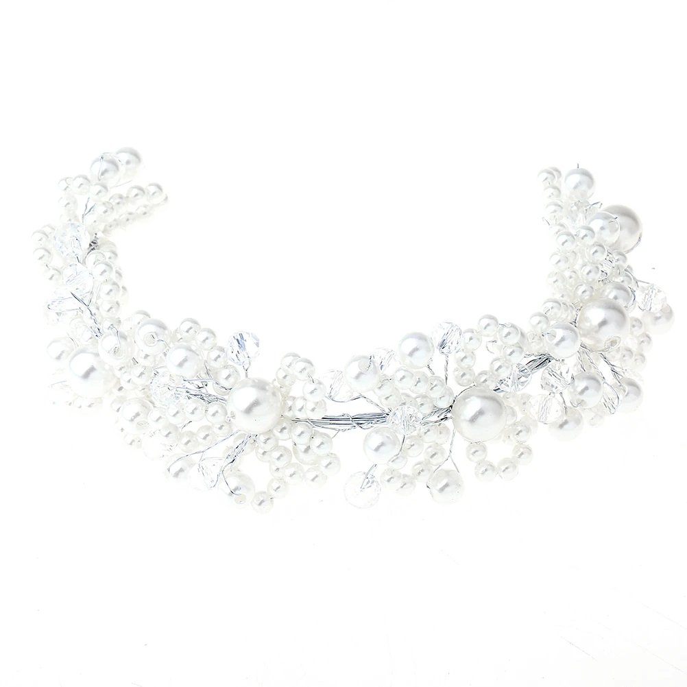 

White Artificial Headwear Delicate Bridal Headdress Girls Hair Band Rhinestone Hair Accessories Wedding Party Festival Daily