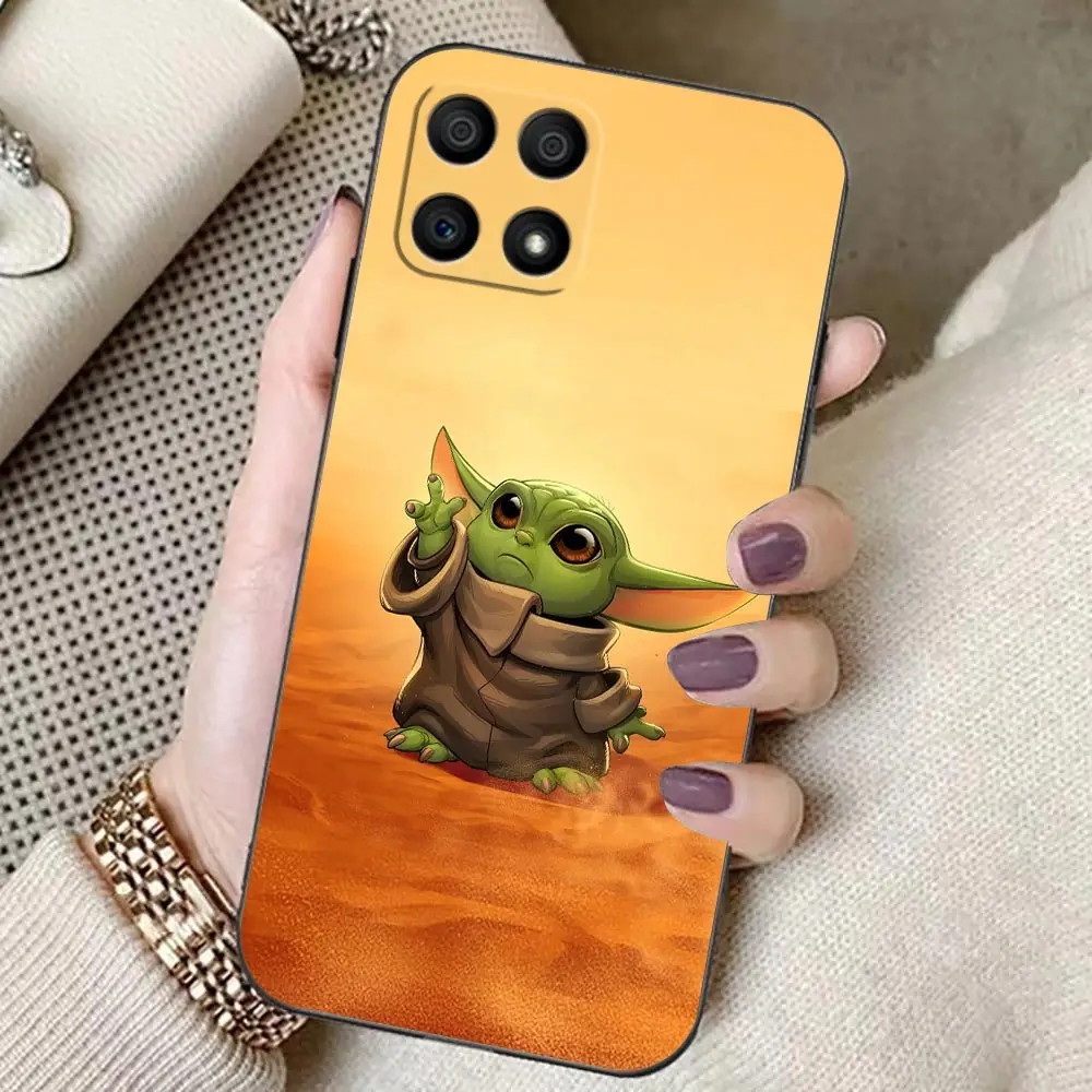 Cute Baby Y-Yoda Cartoon futerał Funda Coque dla Honor 9x9 8 8X Max 80 70 60 50 30 20 NOTE 10 obudowa TPU pokrowiec Capa Shell