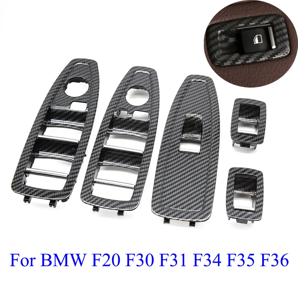 

Carbon Fiber Door Window Lift Button Panel Power Window Cover Trim Replacement For BMW 1 3 4 Series F20 F30 F31 F34 F35 F36