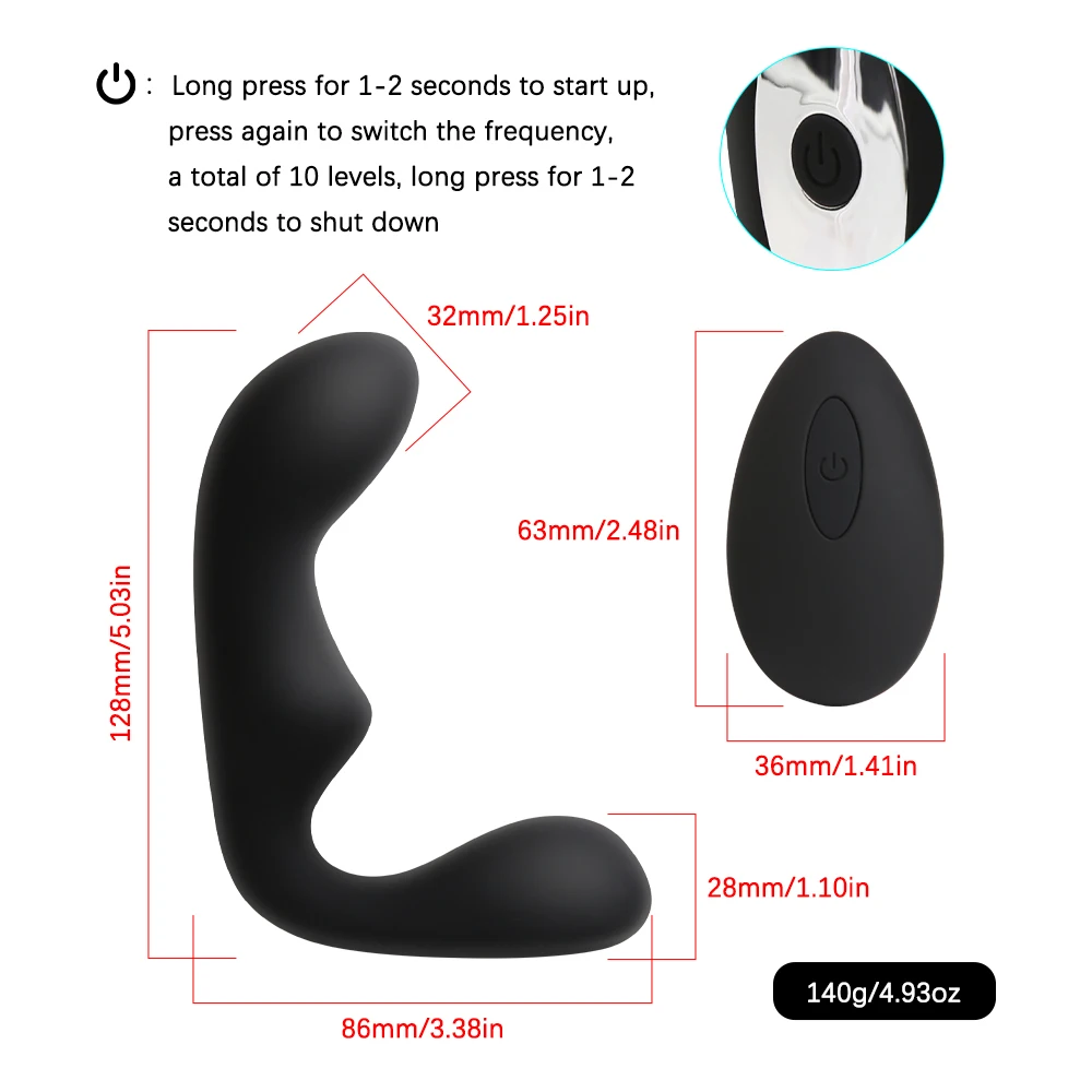 Vibrating Prostate Massager Anal Training Butt Plug With 12 Vibration Modes G-Spot Vibrator Anal Beads Sexual Stimulation Device