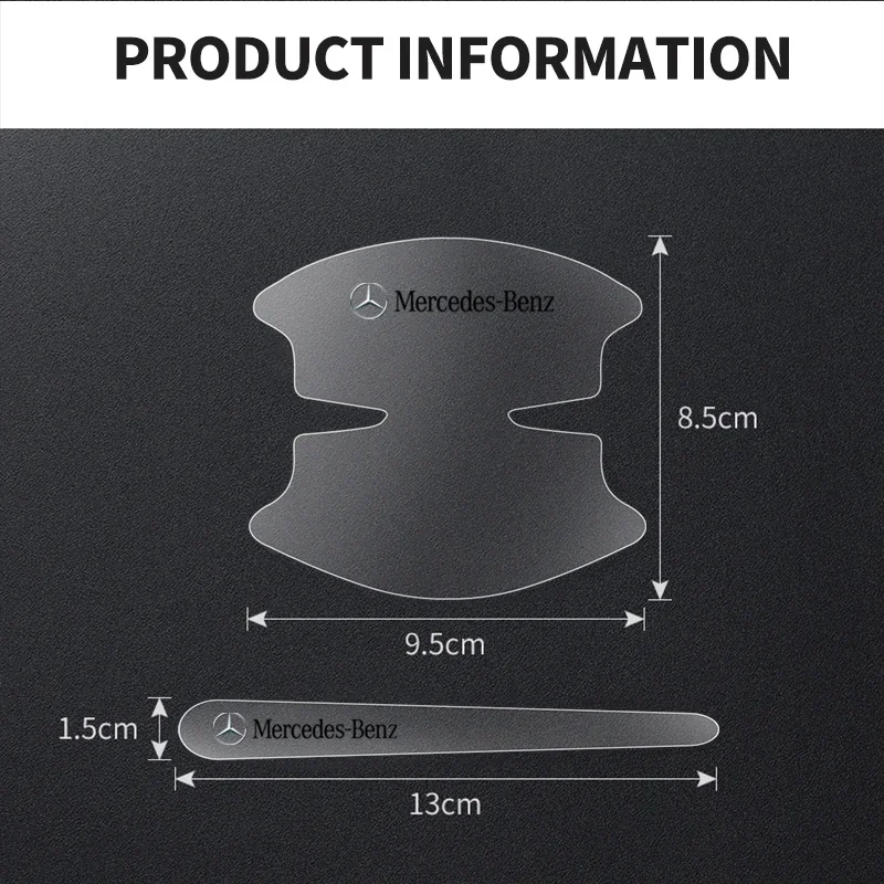 8pcs Car Door Handle Anti Scratche Protector Film Decal Sticker For Mercede Benz B/C/E/S Class A C200 GLC GLE CLA W166 W163 AMG