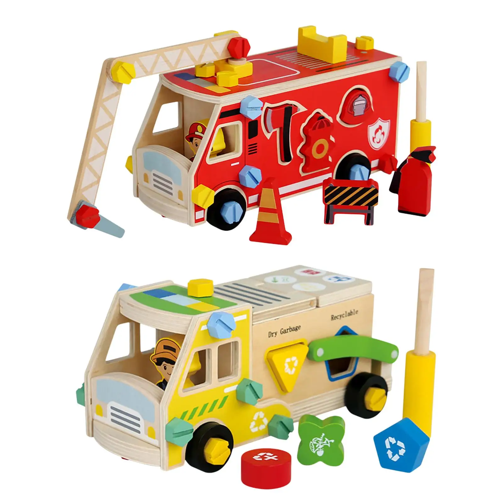 

Children's Building Set with Nuts And , Wooden Toy Car Construction