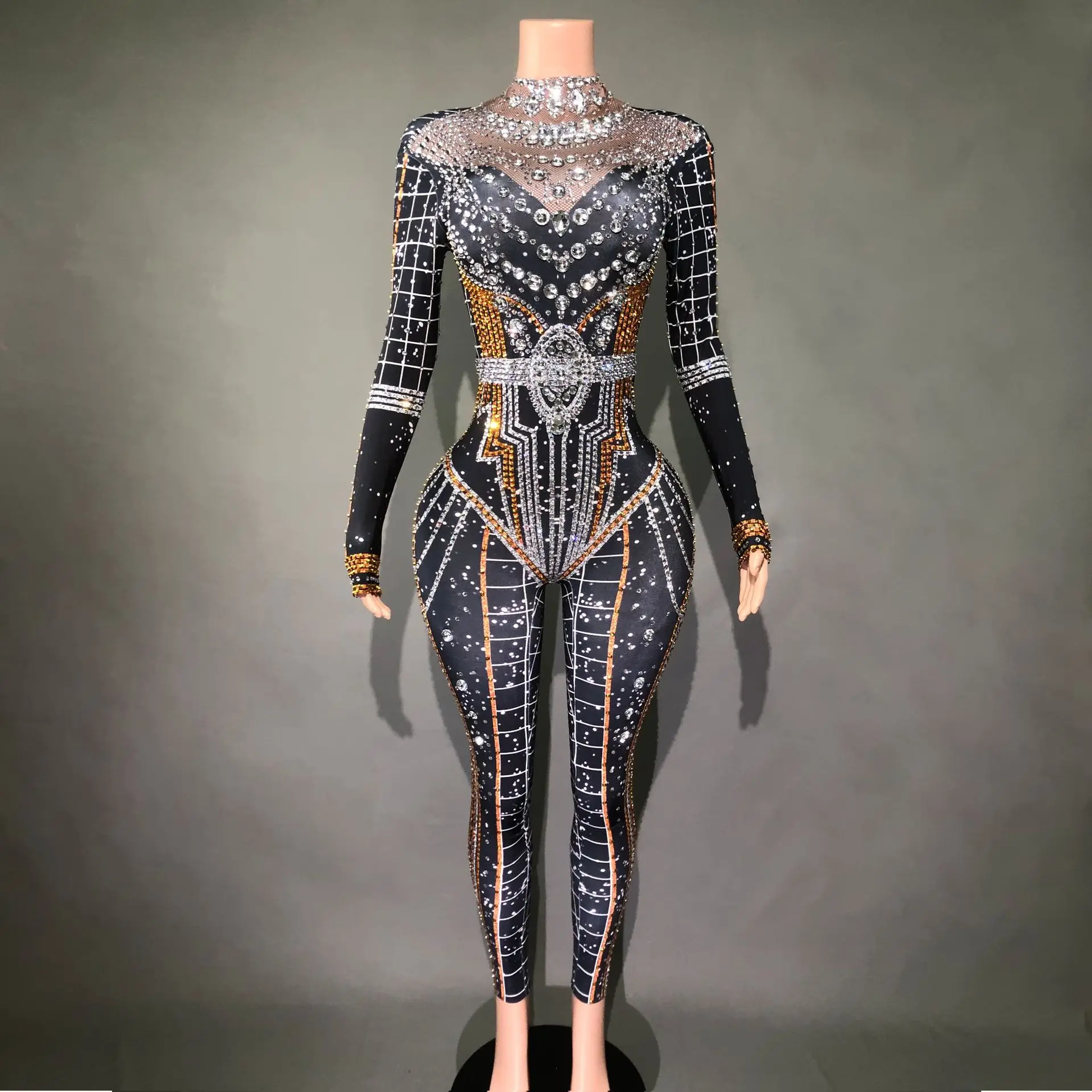 

Halloween Armor Digital Printing Costume Women's Autumn Cosplay Jumpsuit Veatidos Negros Con Espejos Woman Dresses Elegant Party