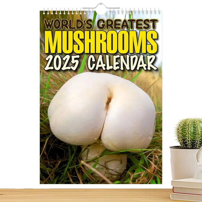 Wall Calendar Mushrooms Mushrooms Images Monthly Family & Daily Organizer Full Page Months Thick & Sturdy Paper Calendar