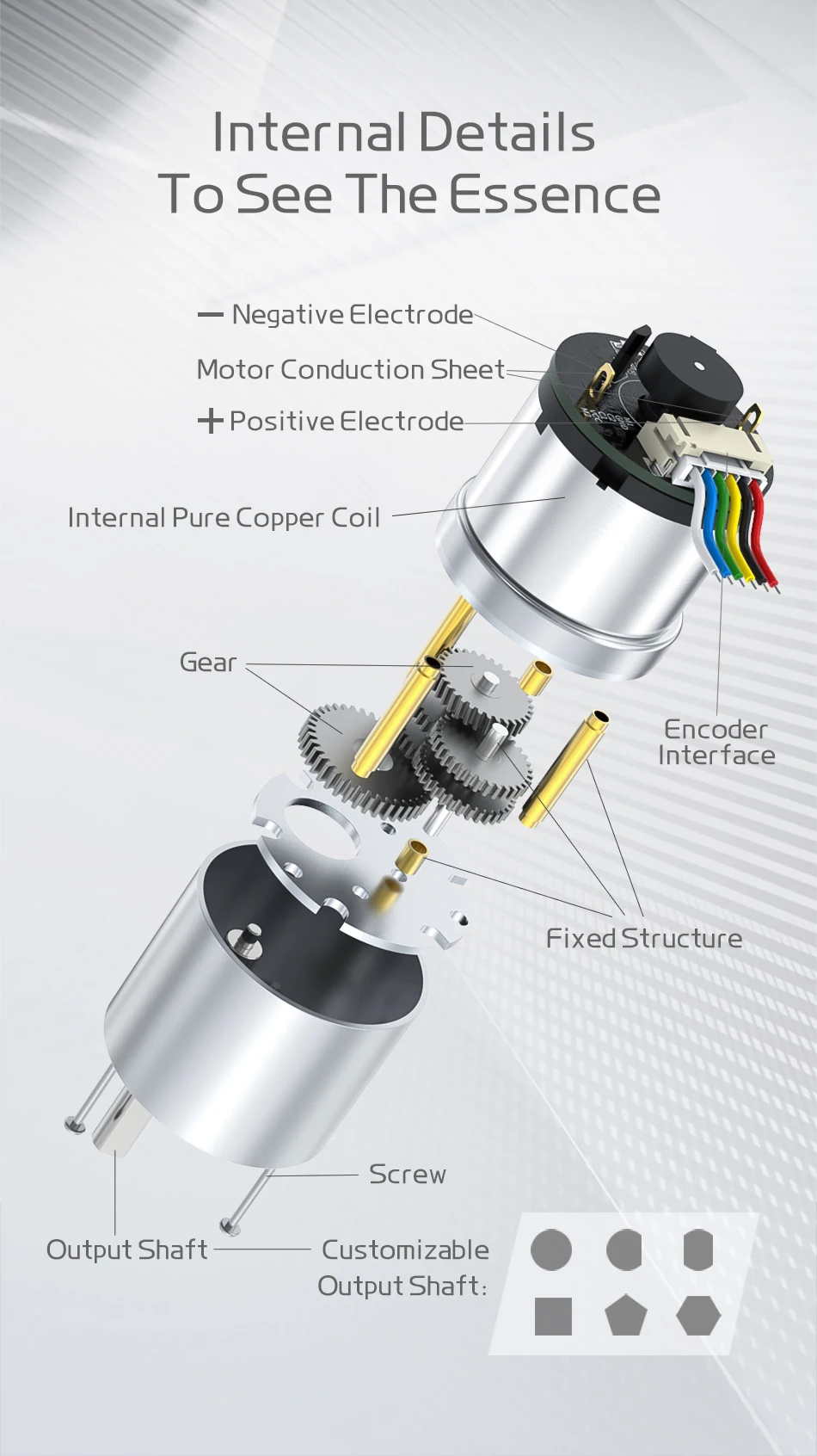 37-520 Getriebemotor 12V DC Untersetzungsgetriebemotor mit Drehzahlmessung Hall-Encoder Roboter Hochdrehmoment Bürstenmotor Metallzähne – Detail 9