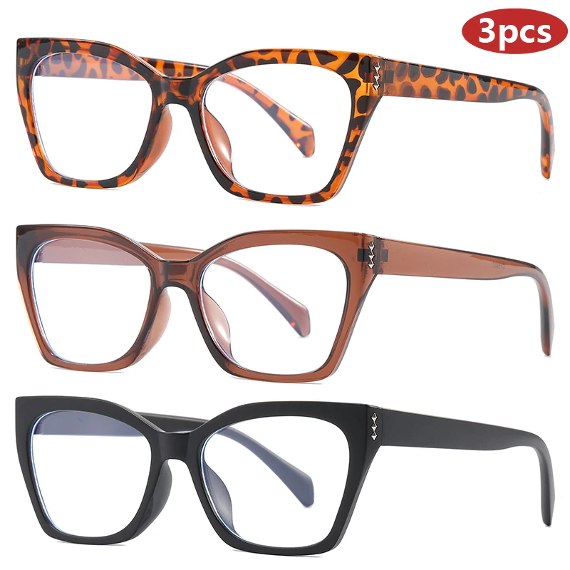 المشي لمسافات طويلة التخييم 3 قطع عين القط مكافحة ضوء النظارات الإطار النساء الرجال أزياء متعدد الألوان النظارات المضادة للضوء الأزرق مرآة مسطحة للجنسين