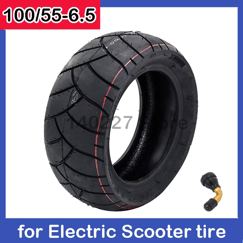 100/65-6.5 Thickened Vacuum Tire 11 Inch 100/55-6.5 Electric Scooter Modified Tire Off-Road Tubeless Tyre with Nozzle