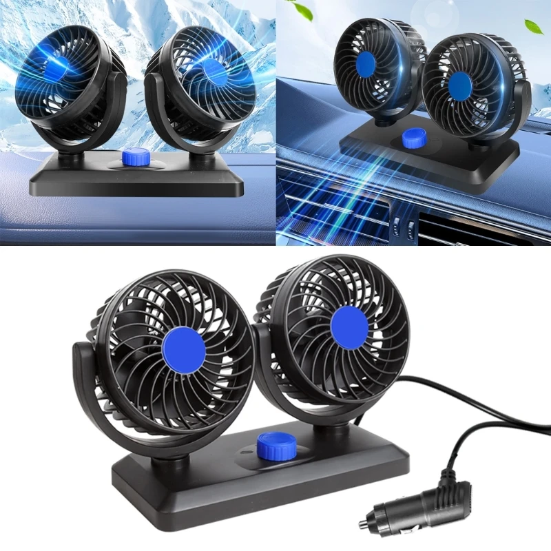 

Auto Fan 360° Rotation Double Head Ventilation Device Variable Speed Summer Adjustable Low Noise Air Cooling Conditioner