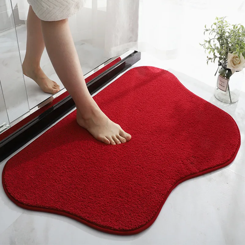 High-hair Bathroom Toilet Door Absorbent Floor Mat Carpet Bedroom Non-slip Foot Pad Bath Rug Bathroom Mat Kitchen Mat