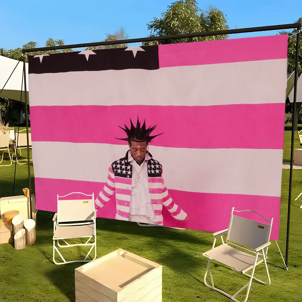 flag Atake uzi For Picnic Party Art  Home Eternal Tape Pink Lil Decoration Outdoor Camping Rapper Banner