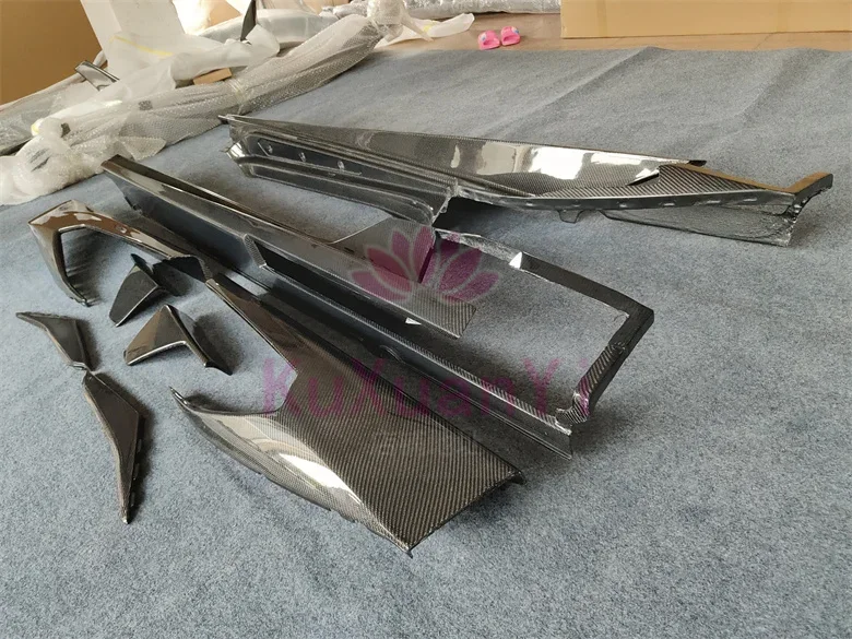 High quality 3K carbon fiber M-style side skirt set of 10 pieces for Lamborghini HURACAN LP580 LP610 body kit