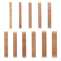 ZK40 Set of 11 Bamboo Double Pointed Knitting Needles Set 11 Sizes (5.1in/13cm)