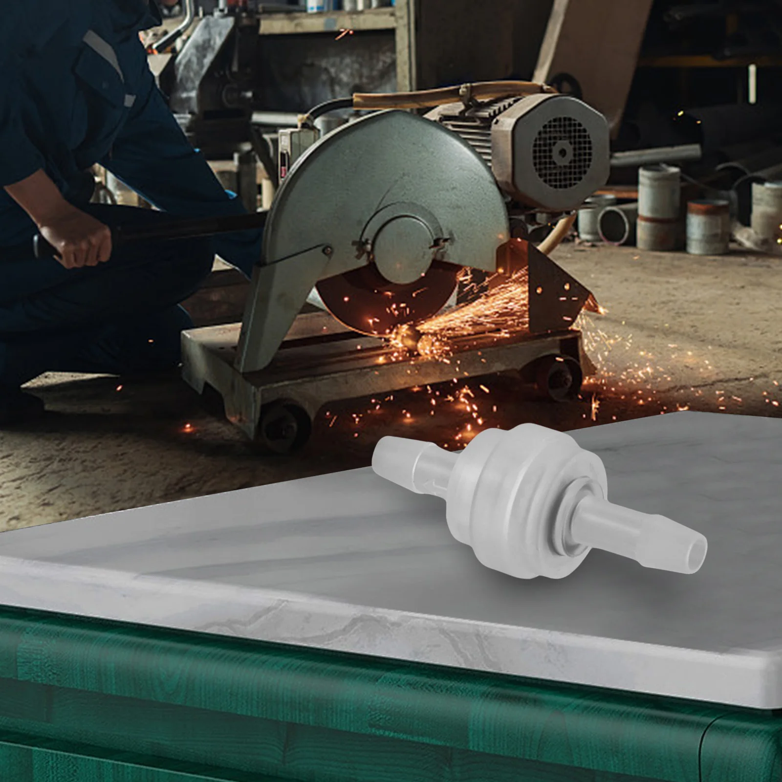 Plastic One-Way Non-Return Fluids Check Valve For Fuel Gas Liquid =Diameter 3-12mm =WhiteCheck Valve Power Tools