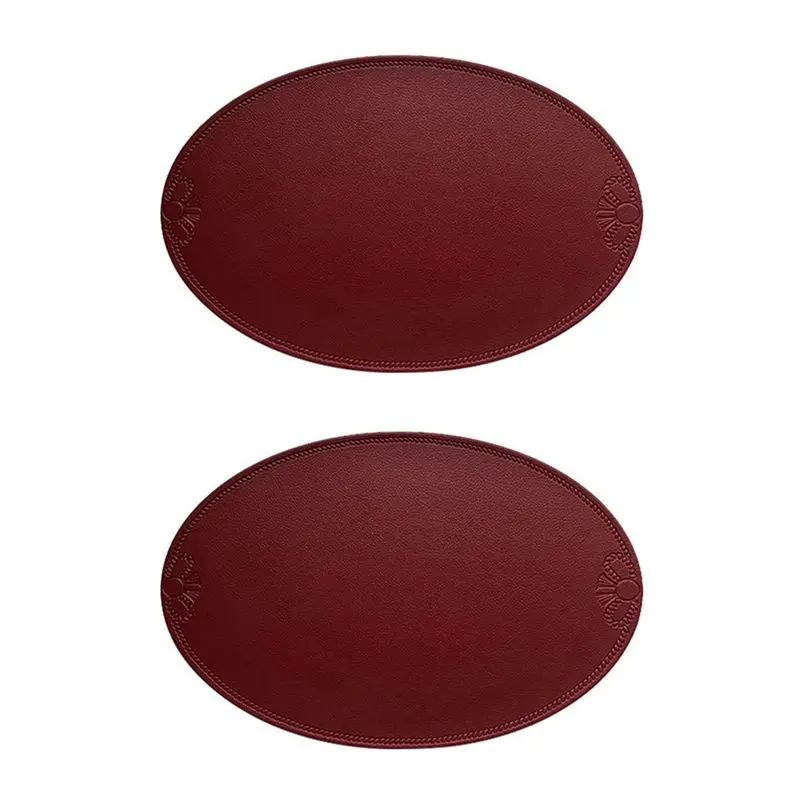 

Набор из 2-х ретро-салфеток ABXF в европейском французском стиле, овальные термоизоляционные коврики из искусственной кожи для обеденного стола, для дома