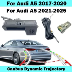 HICAMRUI Rear Reverse camera for Audi A5 2017 2018 2019 to 2025 OEM Radio with Dynamic Trajectory Plug and Play without coding
