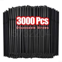 50-3000Pc Colorful & Black Drinking Straws Wedding Party Milk cocktail Tea Straw for Bar Kitchen Beverage Home Wholesale Straws