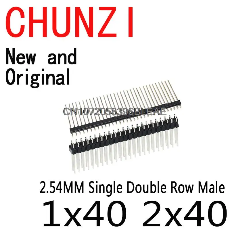 10 sztuk 40 Pin pojedyncze dwurzędowe męskie łamliwe do złącz stykowych taśmy dla Arduino czarny 2.54MM długość 15MM ~ 25MM 1x40 2x40