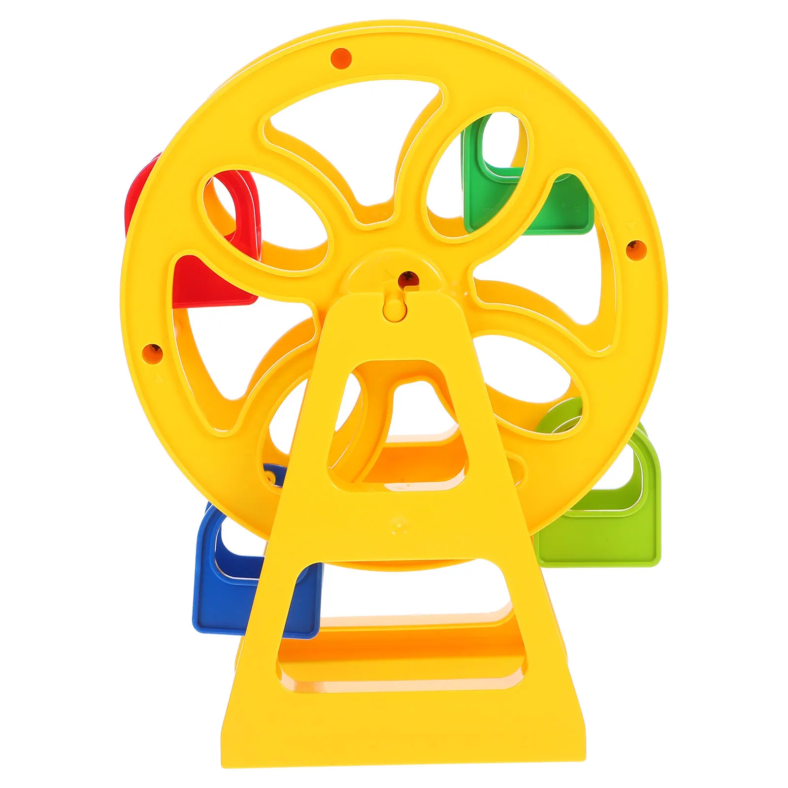 Train Track Ferris Wheel Dollhouse Miniatures Decor Accessories Equipment for Dollhouses Yellow