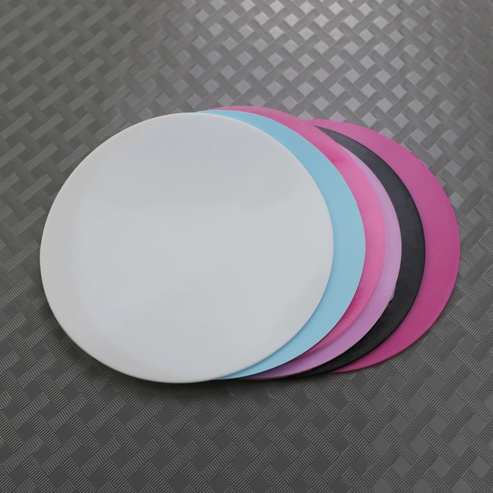 1PCS 9.5cm Round Nail Table Mat Silicone Nail Art Mix Coloring Pad Washable painted color Plate Manicure Tools Accessory