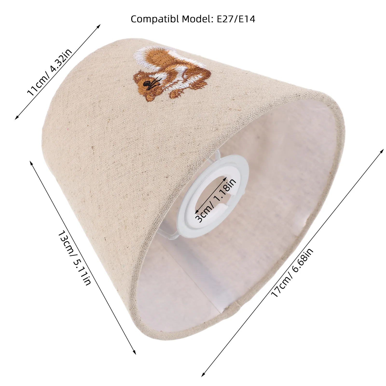 Bohemian Style Linen Lamp Shade with Hand Embroidery for E14 E27 Bases Table Desk Pendant Lamp Natural Fabric Decor