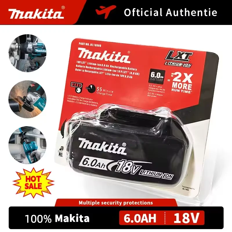 

Original 18V Makita 6AH lithium battery available BL1830b BL1840b BL1850b BL1860bl1815 large capacity and long battery life.