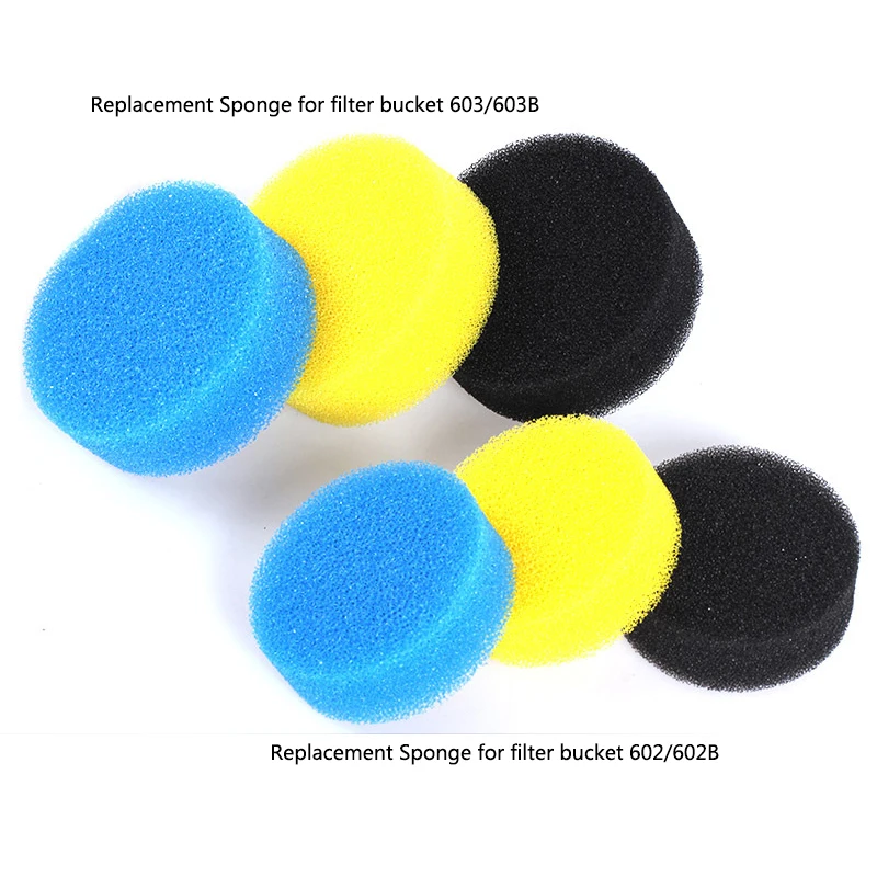 Biochemical Aquarium Cotton Sponge For Filter Bucket 602/603 Fish Tank Filtration Foam Blue Spongs Aquarium Accessories 3Pcs