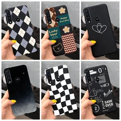 For Motorola One Macro Case Fashion Black Silicone Lattice Cartoon Soft Cover For Moto One Macro 2019 Shockproof Bumper TPU Capa
