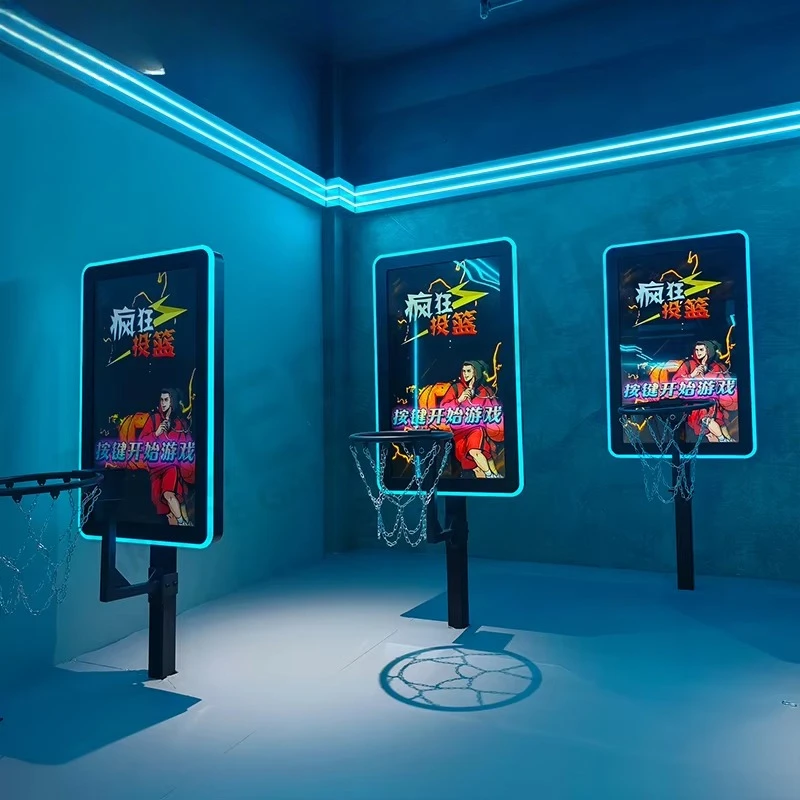 BLEE Factory Price Interactive HD Screen Basketball Game Arcade AR Basketball Hoop Shooting Game Equipment