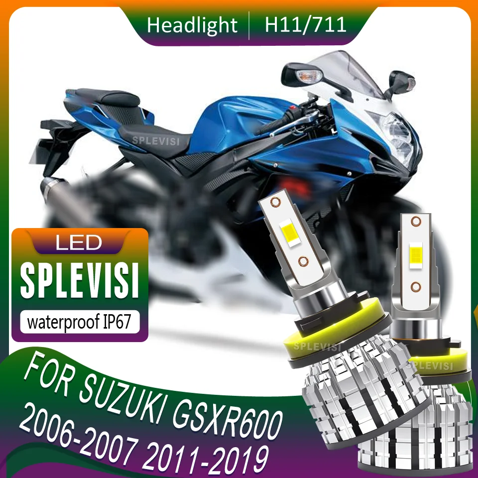 

Longer Lifespan Clearer and More Durable 100% Plug-and-Play LED 711 motorcycle Headlight For Suzuki GSXR600 2006-2007 2011-2019
