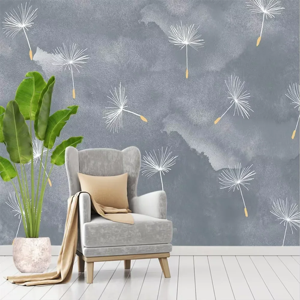 custom European papel de parede 3d Photo Murals grey dandelion Wallpaper Living Room Home Decor Wall Paintings home improvement