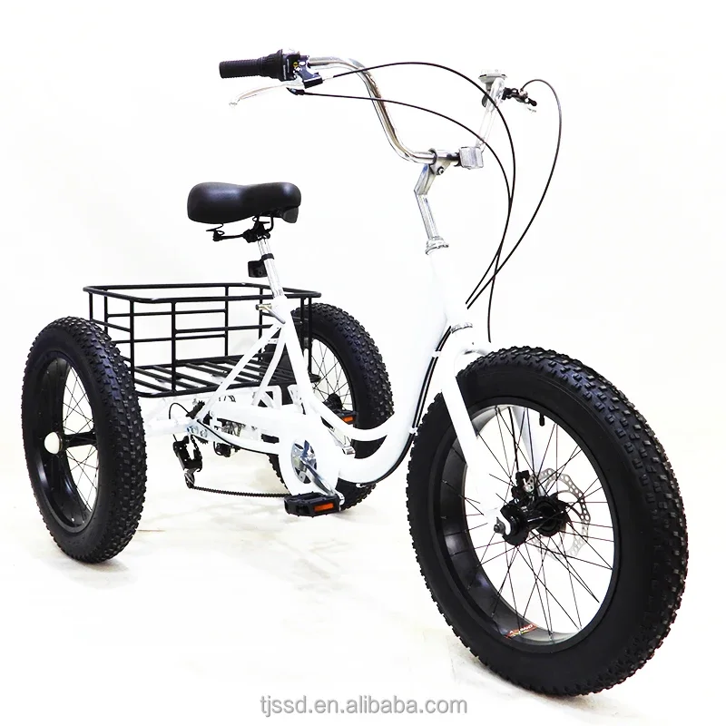 

2024 Factory Wholesale High-quality Three Wheel fat tire trike pedal bicycle tricycle customized adult 3 wheel mountain trike