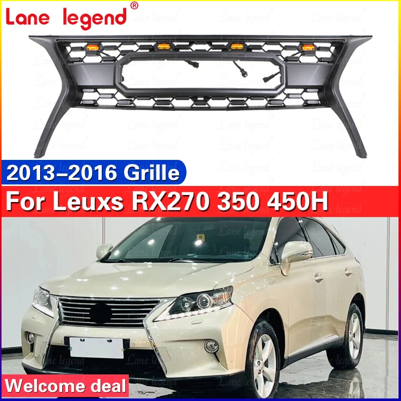 Auto Parts Front Bumper Grille With Lights Modified Accessories Racing Grill For LEXUS RX270 RX350 RX450H 2013-2016