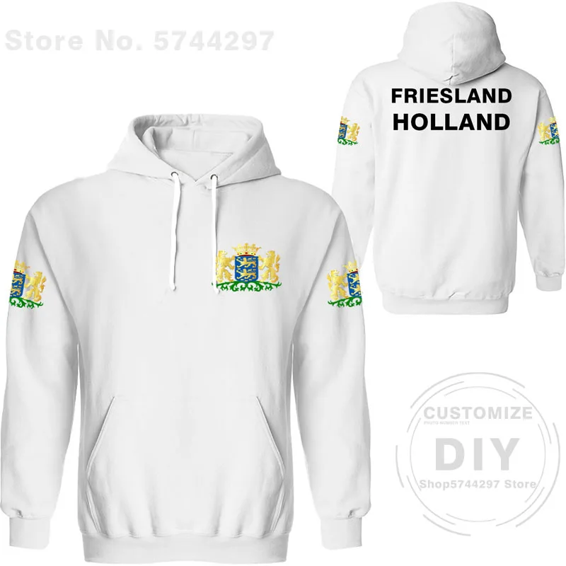 Friesland Hoodie Free Customized Hemd Name Leeuwarden Sweatshirt Drachten Sneek Dokkum Print Flag Nederland Fryslan Clothing