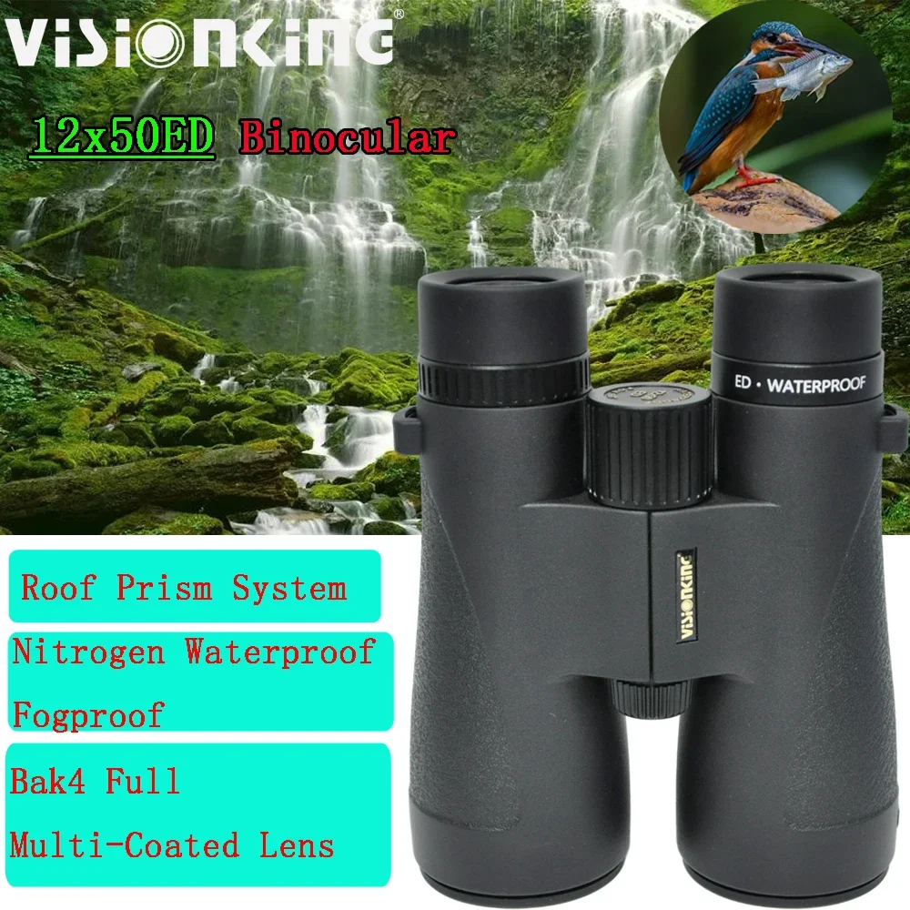 

Visionking Nitrogen Waterproof 12X50 ED Binoculars Professional FMC Long Eye Relief Birdwatching Camping Tourism Roof Telescope