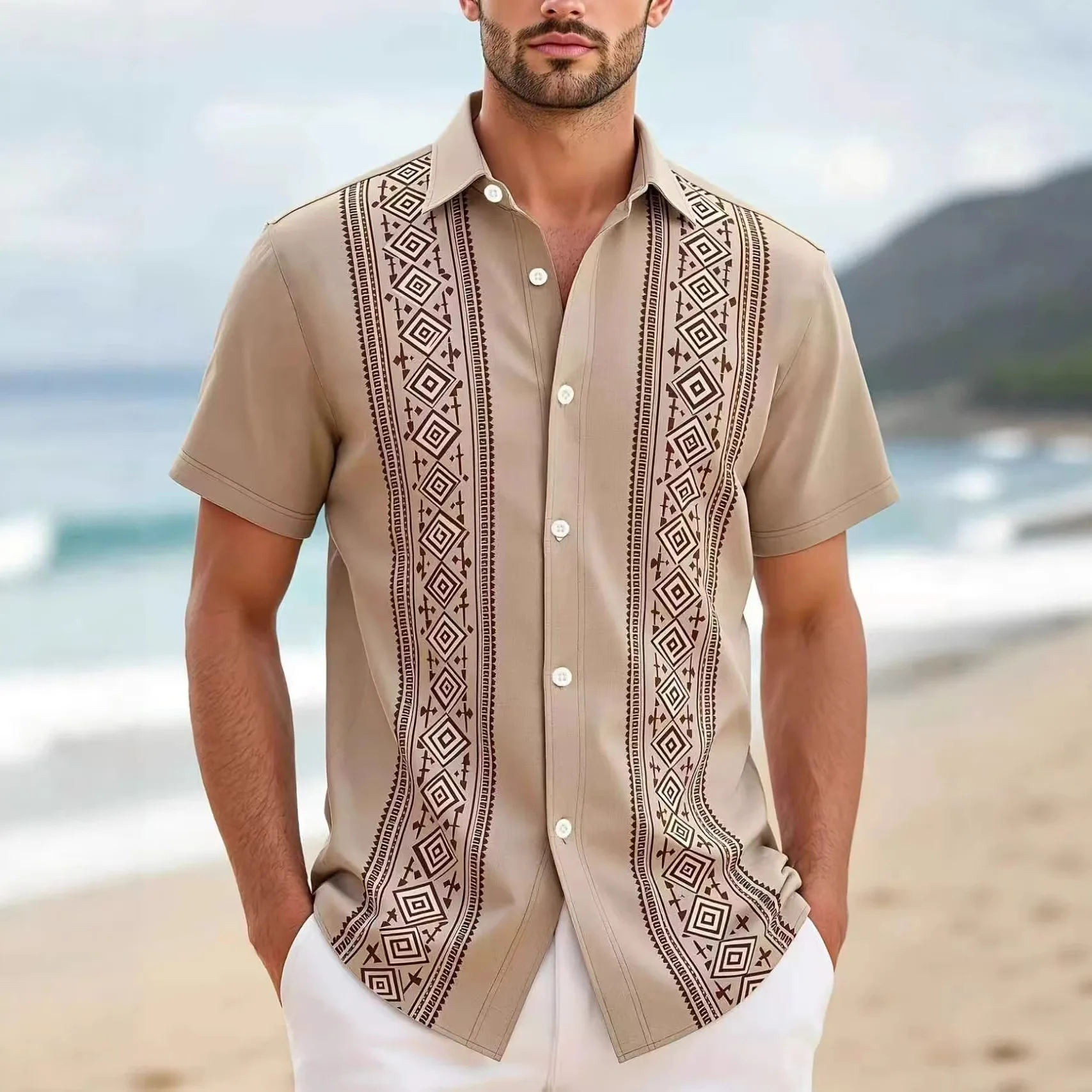 Summer Men's Shirt Fashion Trend Hawaiian Short Sleeve Shirt 3D Printed Casual Cardigan Shirt