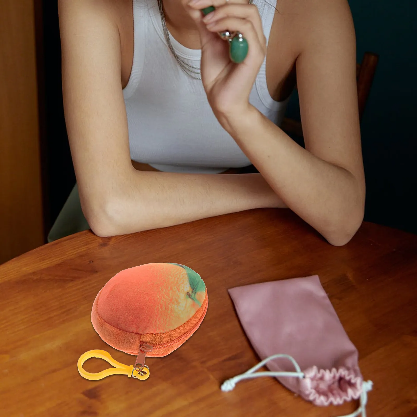 

Stylish 3D Orange Fruit Coin Purse Mini Wallet for Women Girls Touch-Friendly Material Large Handle Zipper Keychain Backpack