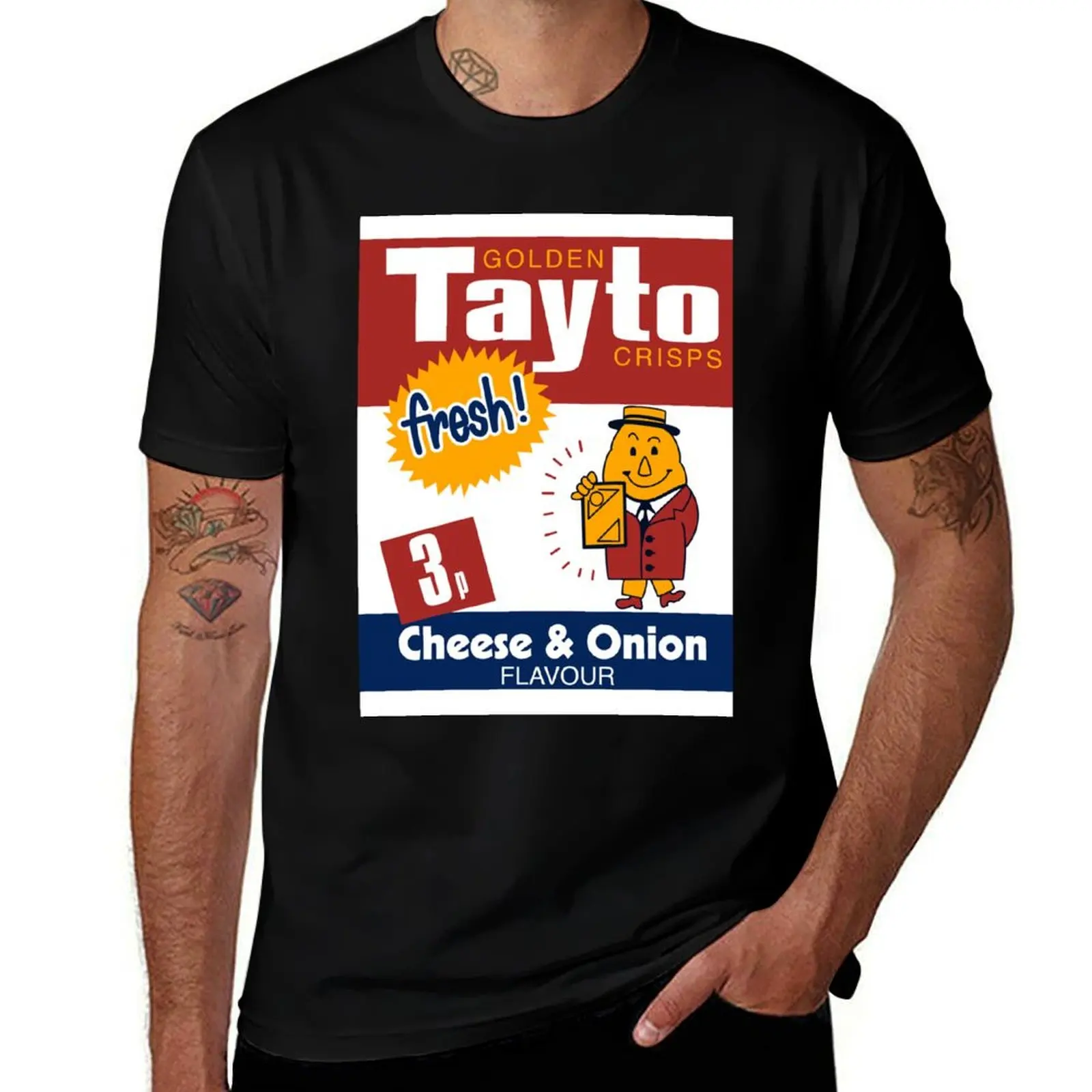 

Tayto Cheese & Onion Retro Snack T-Shirt man t shirts graphic t shirt custom print t shirt for man 100 percent cotton T-shirt