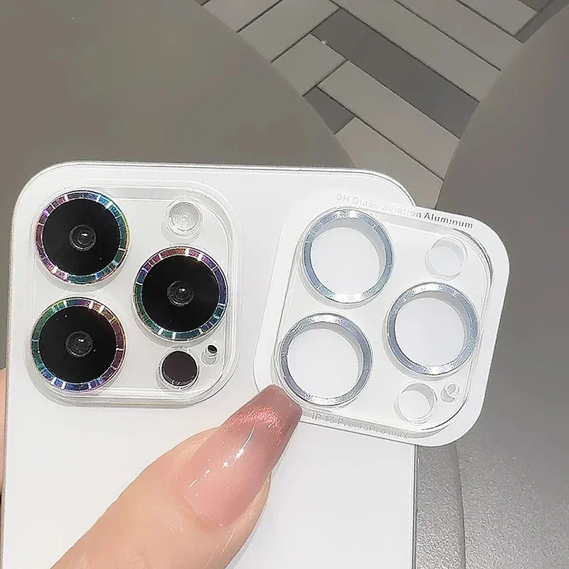 Pelindung Kamera Slot CD Untuk iPhone 16 15 14 Plus 13 Pro Max 12 Mini 11 Pelindung Lensa Kaca Tempered Penutup Penuh Transparan