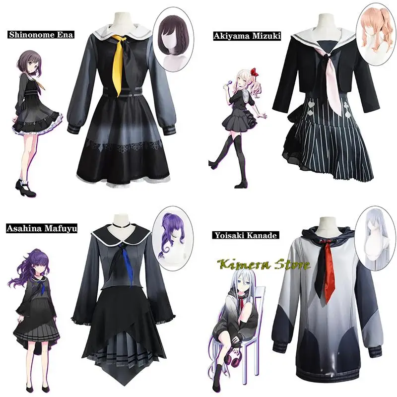 Projekt Sekai bunte Bühne feat Cosplay Kostüme Yoisaki Kanade Asahina Mafuyu Shino nome ena Akiyama Mizuki Matrosen uniform