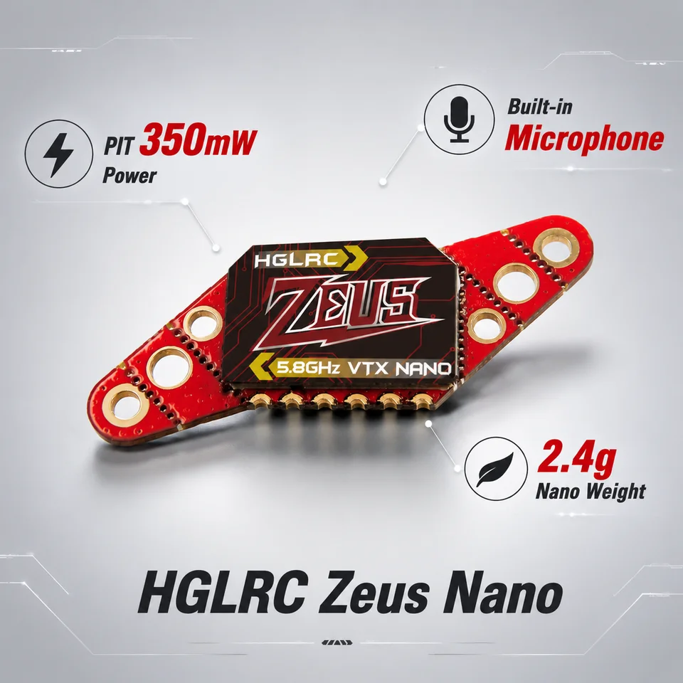 Hglrc Zeus Nano Vtx 5.8G 350Mw Video Transmitter IRC Tramp Built