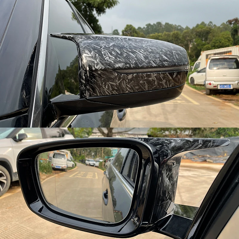 For BMW 4 5 7 8 Series G11 G12 G14 G15 G16 G22 G23 G24 G30 G31 G38 Car Rear View Side Wing Mirror Cap black Carbon Fiber pattern