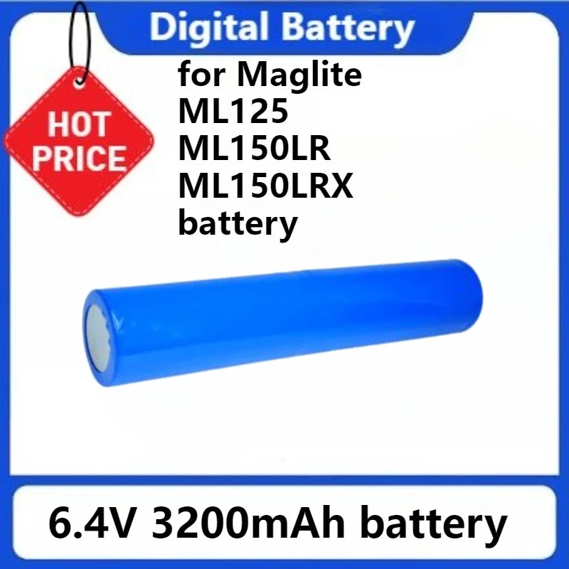 for Maglite ML125 ML150LR ML150LRX ILIF-3006526 6.4V 3200mAh Flashlight Battery Please Double Check the Sizes of Battery