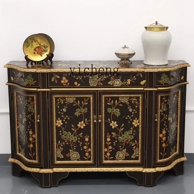 DSA is facing the door to decorate the entrance cabinet, painted entrance hall, shoe cabinet, living room end view