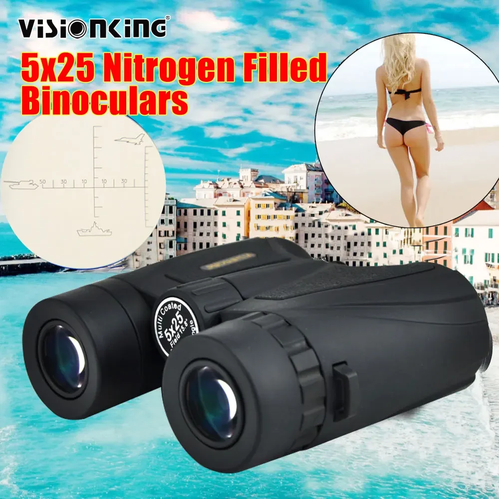 Visionking Professional 5x25 Hunting Binoculars Long Range Telescope Bird Watching Bak4 Guide Scope Survival Camping Equipment