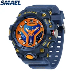 SMAEL Sport Watch Men Waterproof LED Digital Smart Watches Stopwatch Big Dial Clock For Male 8075 Wristwatch Men Watches Quartz