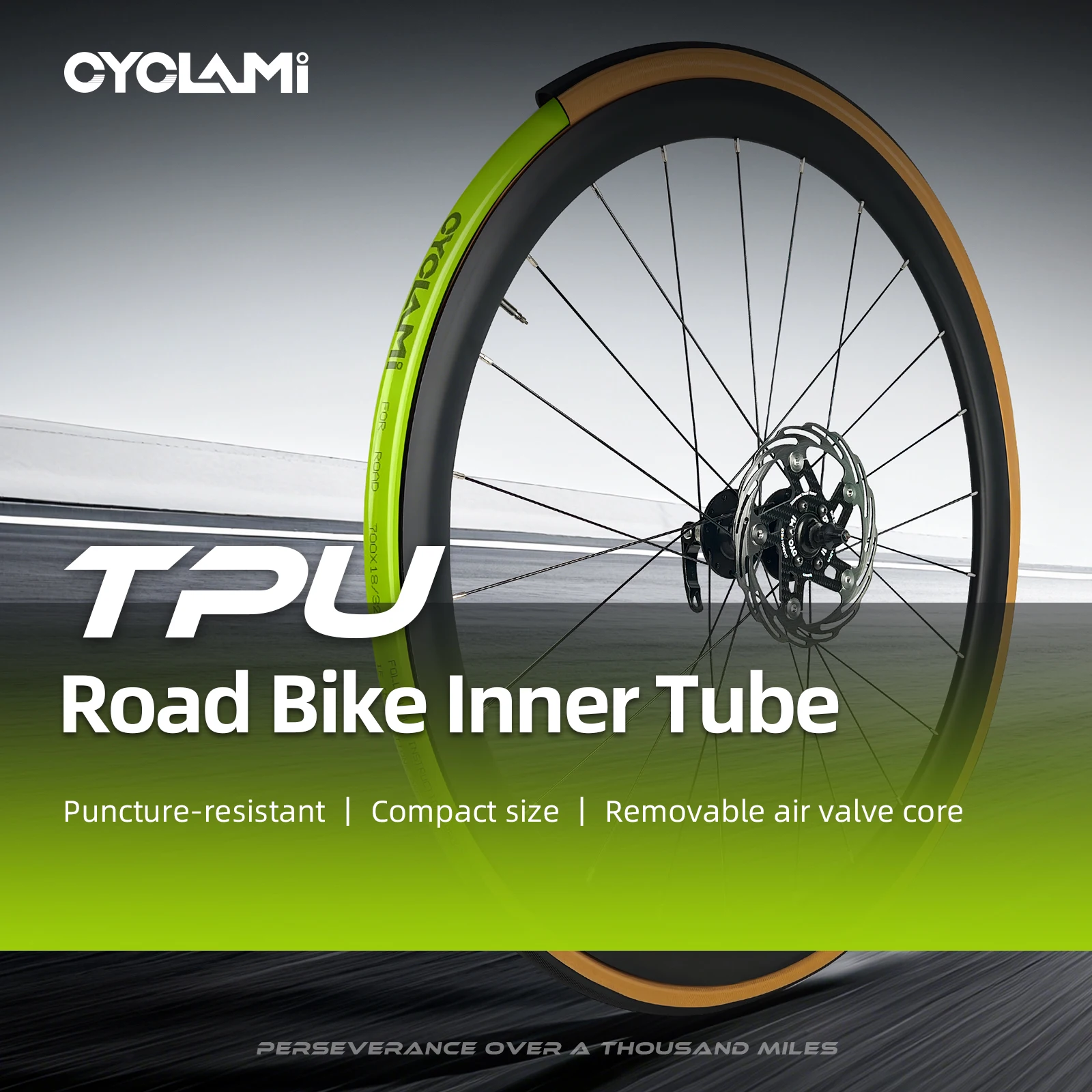CYCLAMI Ultralight TPU Bike Inner Tube Metal nozzle Bike Inner Tire Removable French Valve For Road 700C 700 18 23 25 28 30 32 C