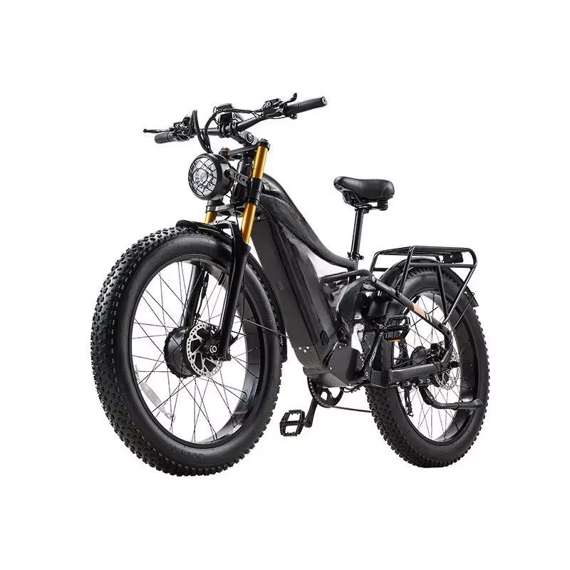 

Мопед для бездорожья с толстыми шинами для пляжа, высокоскоростной электрический велосипед с двойной амортизацией для бездорожья