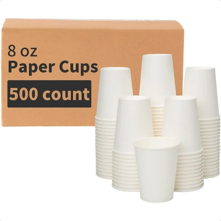 

8 oz 500 Pack Paper Coffee Cups Paper Cups Hot Coffee Cups for Office Party Home