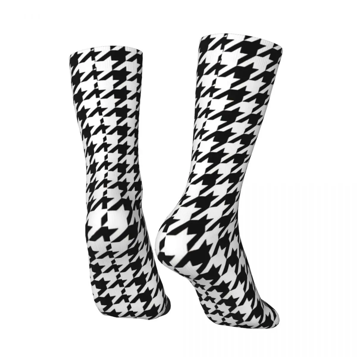 Funny Crazy Sock for Men Houndstooth Classic Pattern Hip Hop Harajuku Seamless Pattern Printed Boys Crew Sock Novelty Gift